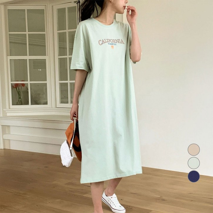 아피나르 여성용 California 저지 반팔 원피스