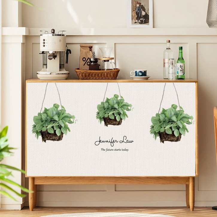 아티홈 스프링 플라워 벨크로 캐비닛 커튼