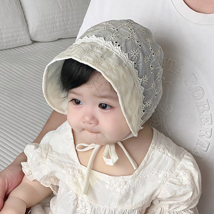 우주아이 여아용 루비앙 레이스 보넷 모자