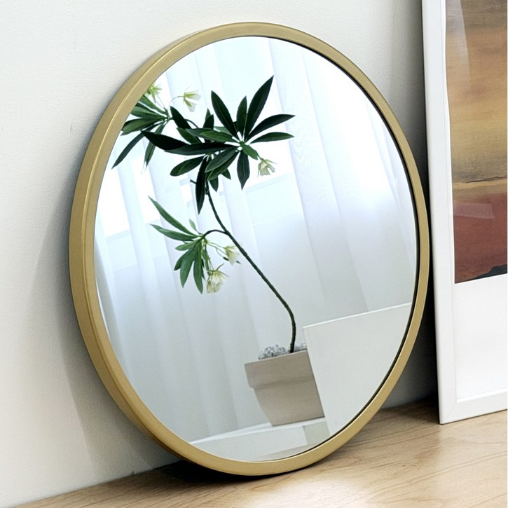 일상도구 인테리어 원형 벽 거울 40cm, 골드