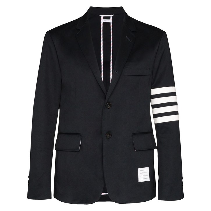 톰 브라운 4-바 프린트 싱글 브레스티드 블레이저