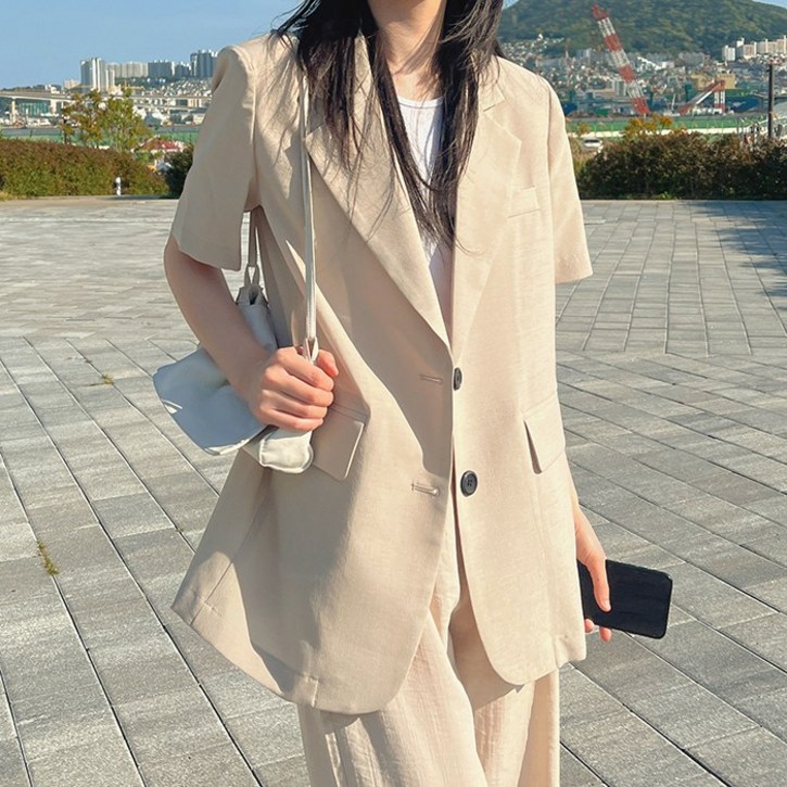 국내 자체 제작당일 발송 투버튼 반팔 자켓 10color