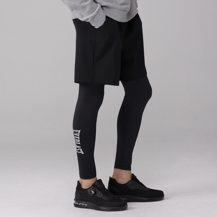 에버라스트 남자 기모 반바지 레깅스 일체형 빅로고