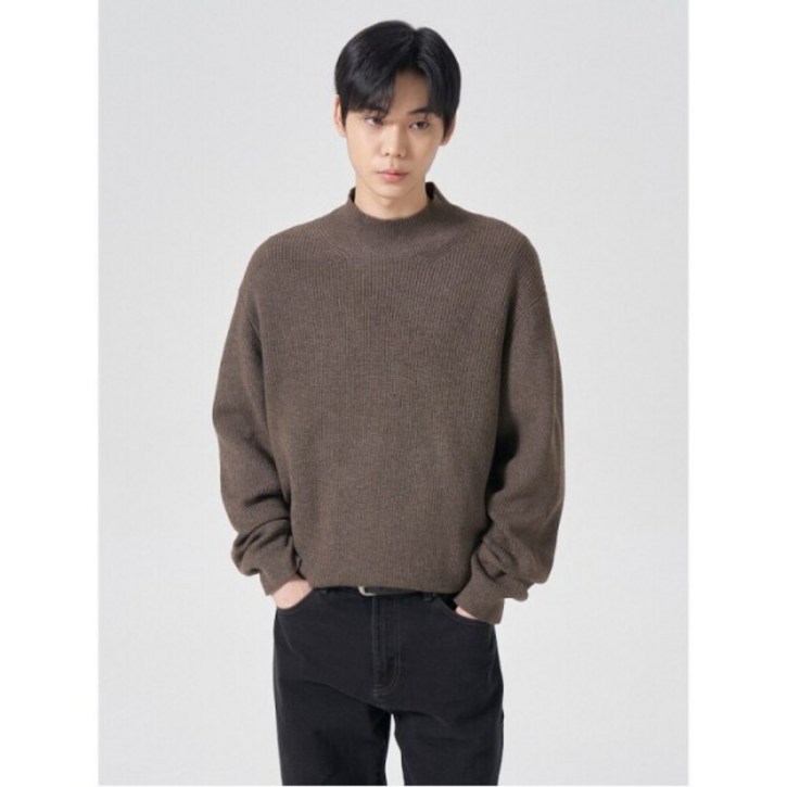 에잇세컨즈 하찌 조직 모크넥 니트 풀오버  브라운 454X51LQ8D