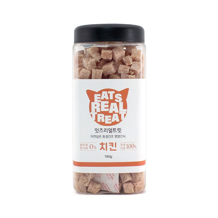 잇츠리얼트릿 북어 치킨 열빙어 대용량 100 명태살 닭가슴살 동결건조간식, 치킨 190g