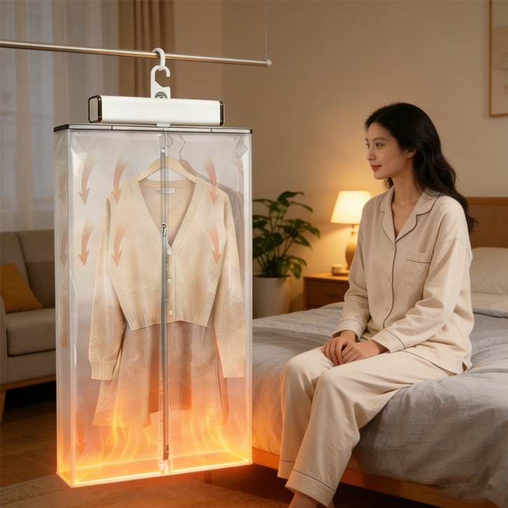 RichMagic 3in1 휴대용 미니 건조기 의류, 이불, 신발까지 한번에 완벽 건조 여행 필수템 UV 살균 가능 빠른 건조, 화이트