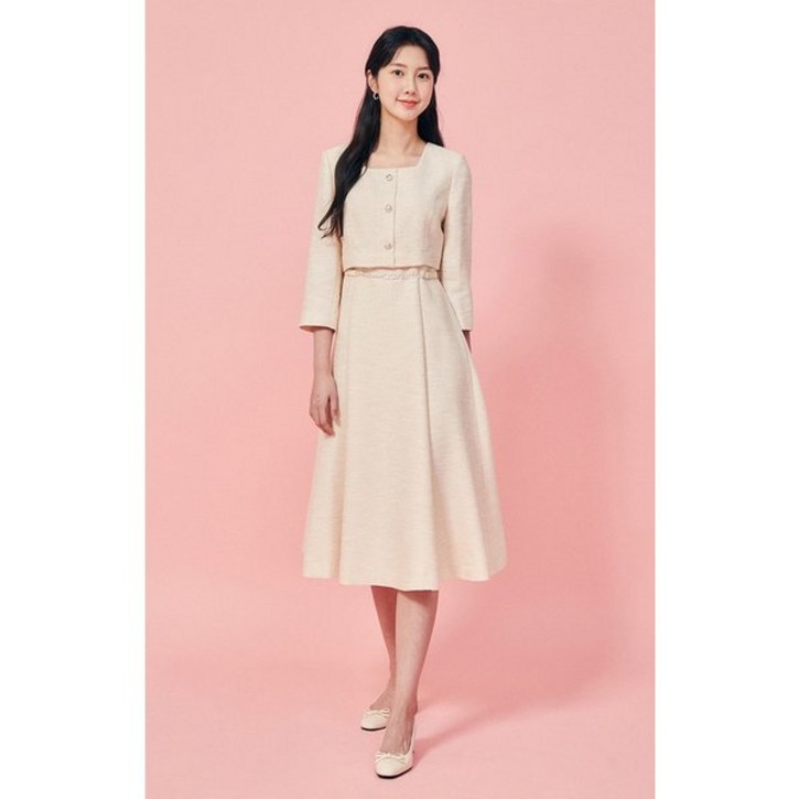 JJ지고트 트위드 스퀘어넥 플레어 원피스 GP4A0OP801 401123