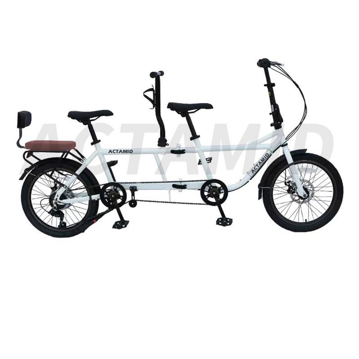 2인용 자전거 접이식 커플 데이트 성인 인형 패밀리가정 커플자전거, 20인치 4단 접이식 흰색 고급 좌석 7단