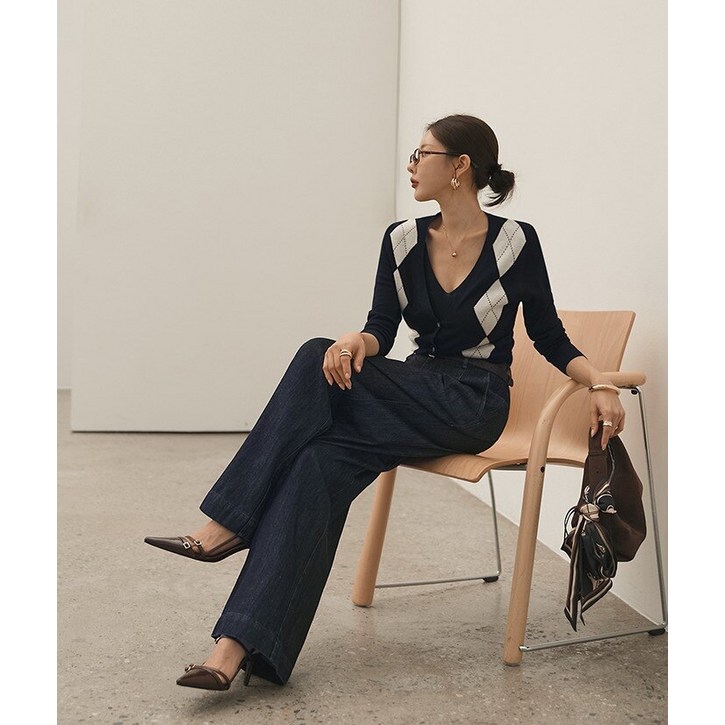 다바걸 젠아가일울가디건세트(슬리브리스+가디건 세트)