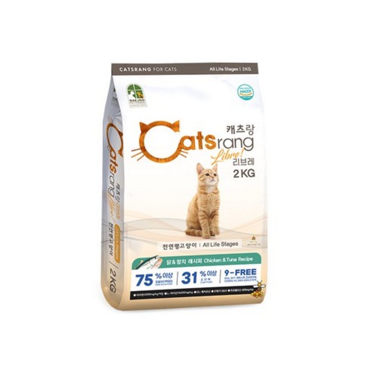 캐츠랑 NEW 전연령 올라이프 고양이 건식사료, 1개, 2kg, 닭 + 참치