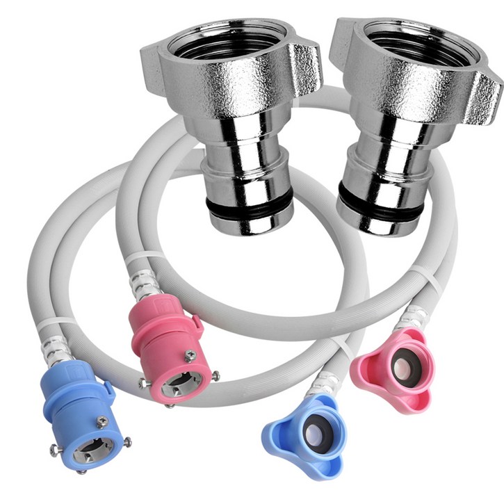 와이넷 원터치PVC세탁기호스1.3M냉온수세트, 1세트