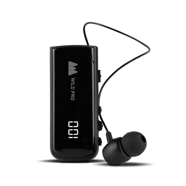 와일드프로 25시간재생 V5.2 클립형 한쪽 블루투스 이어폰 WP1016, 블랙, WP1016