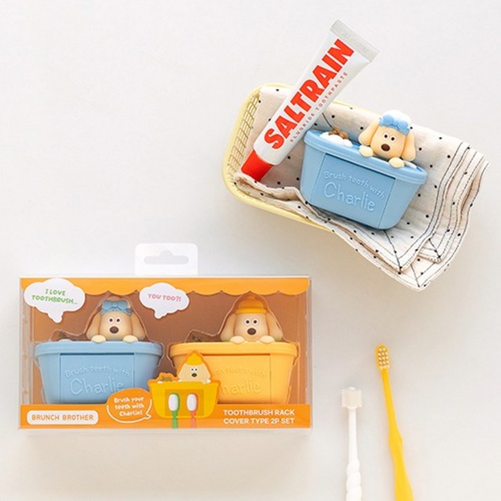 로마네 브런치브라더 찰리 칫솔걸이 커버형 2P 세트