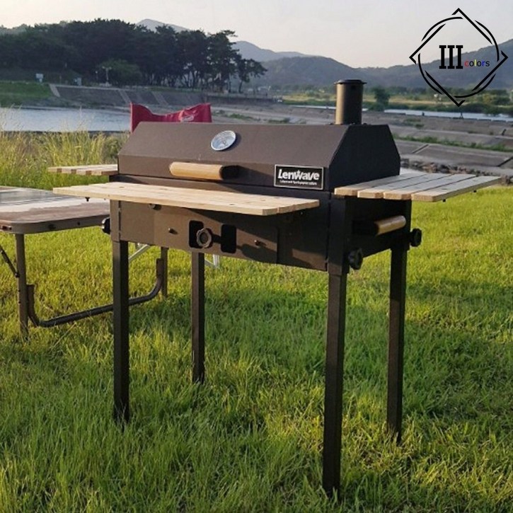 훈제 바베큐 그릴 야외 스탠드 숯불 화로대, 1개