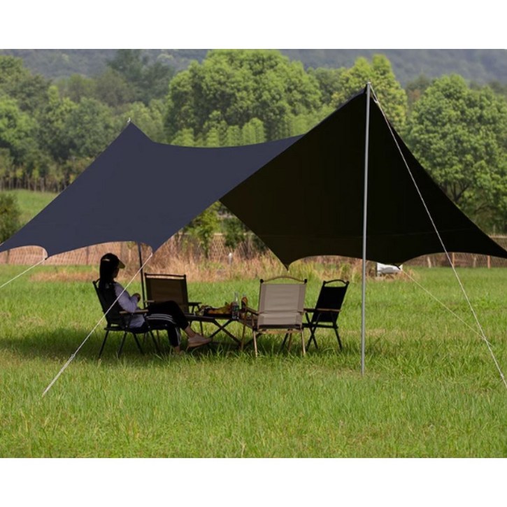 TOND 특대형 타프 6m x 4.5m 대형 육각 블랙 그늘막