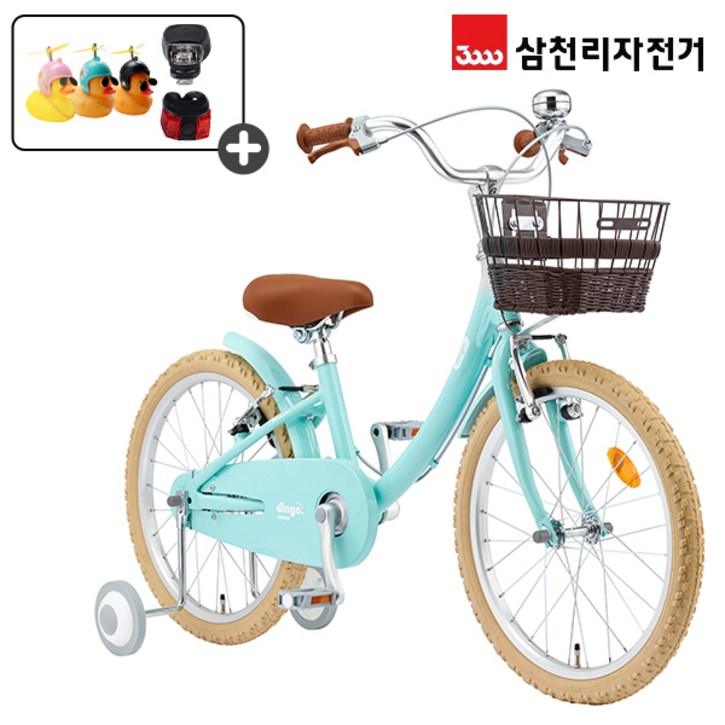 삼천리 완조립 2024 딩고 20인치 초등학생 어린이 자전거 클래식 보조바퀴 네발 자전거, 1개