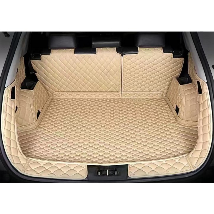 럭키카 쏘렌토 MQ4 트렁크매트 카매트 차박매트 방수 가죽 매트 (도어매트증정), 아이보리, 쏘렌토MQ4 5인승 사운드무