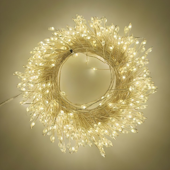 지아이비 DC24V LED 폭죽 와이어 전구 500구, 웜화이트, 17m, 1개