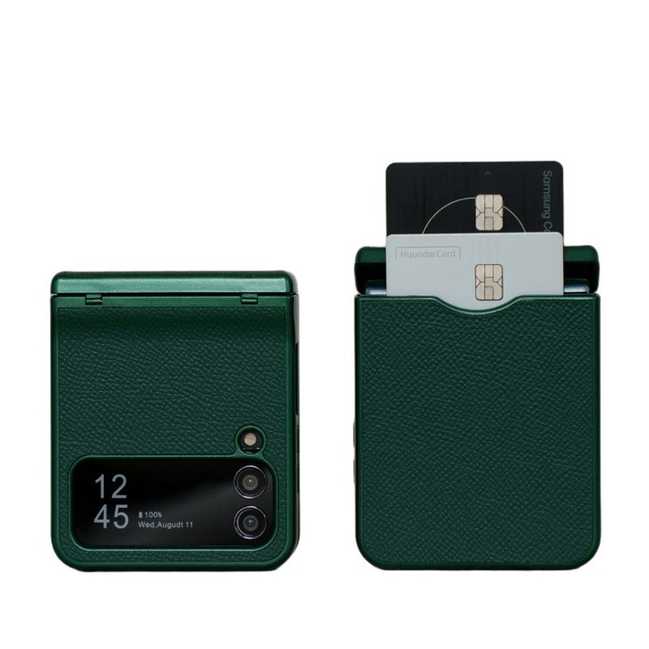 리네시 갤럭시 Z플립 힌지보호 소가죽 카드수납 휴대폰 케이스