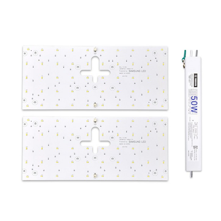 케빈라이팅 국산 삼성칩 조명 거실등 리폼 LED 모듈 사각방등 50W 400x175mm2장