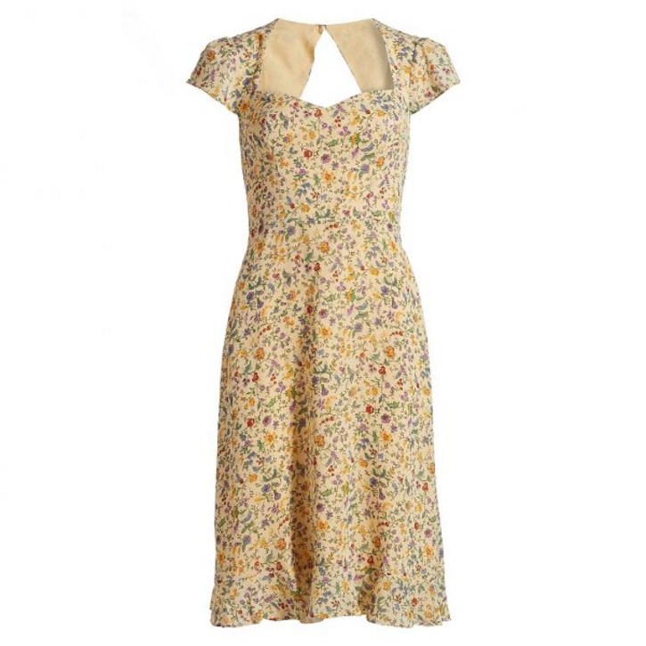 리포메이션 로지 플로랄 프린트 무릎길이 원피스 야스민 여성