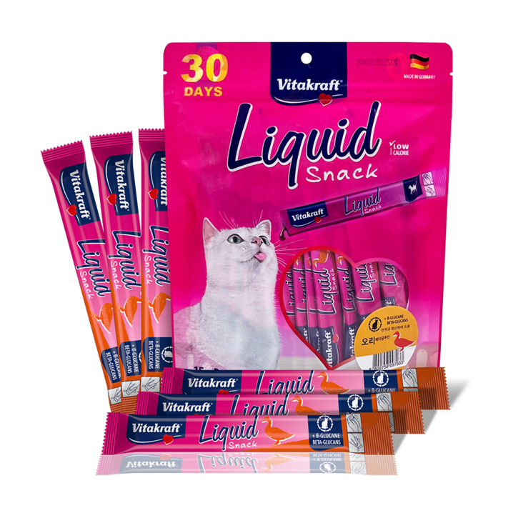 비타크래프트 리퀴드츄르 고양이 간식 오리&베타글루칸 15g X 30개, 15g, 30개