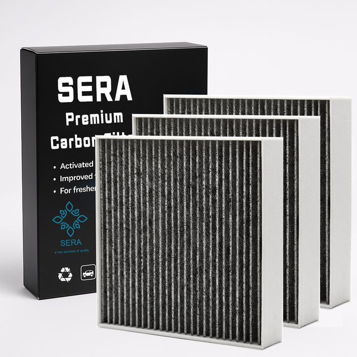 SERA 활성탄 차량용 에어컨 필터 프리미엄 자동차 향균 필터, 3개, SE20