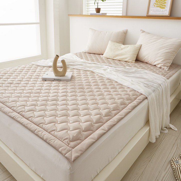 고급원단 한일의료기 전자파없는 탄소매트 전기매트 전기요, 허니베이지