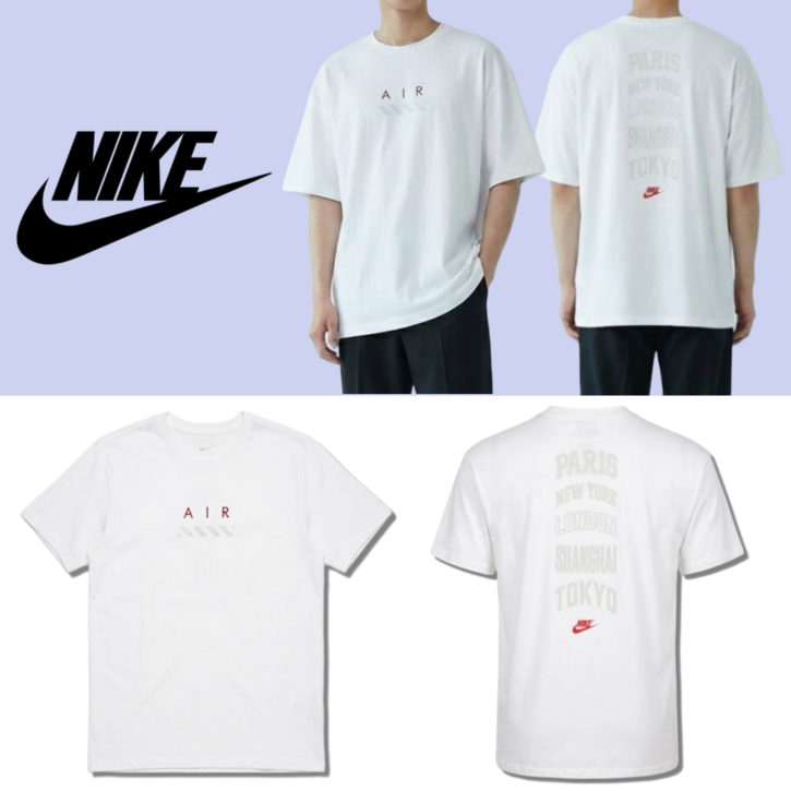 정품배송 나이키 NSW Max90 반팔 티셔츠 남녀공용 오버핏 프린팅 숏슬리브 면티