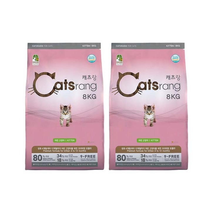 [무료배송] 캐츠랑 키튼 8kg x 2포 16kg 고양이사료