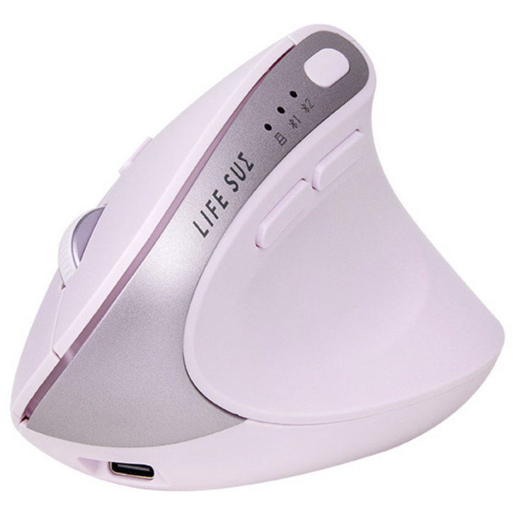 라이프썸 SL 버티컬 블루투스 마우스 LFSHA63 3종 택1 인체공학 손목보호 멀티페어링, 라일락