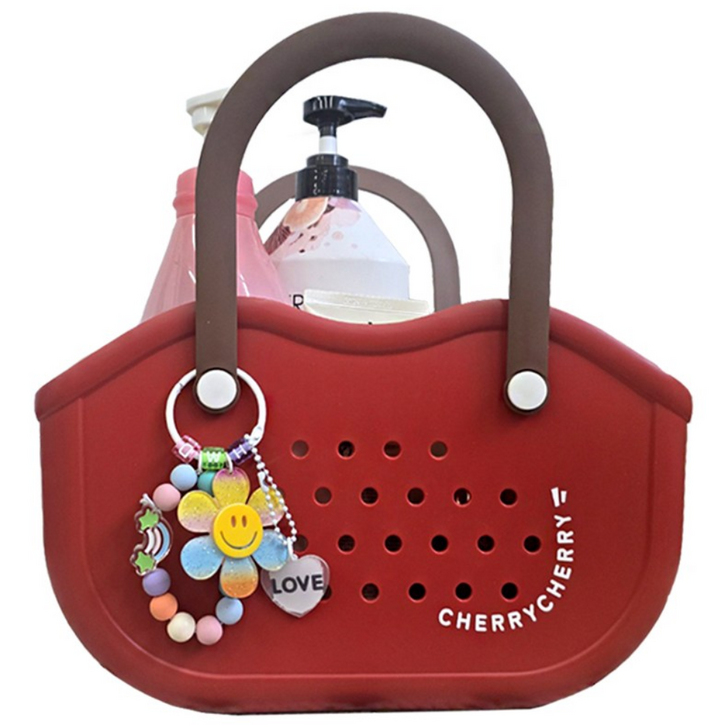 뷰레이터닷컴 콘시아 물빠지는 목욕바구니 샤워 목욕 스파백 키링포함