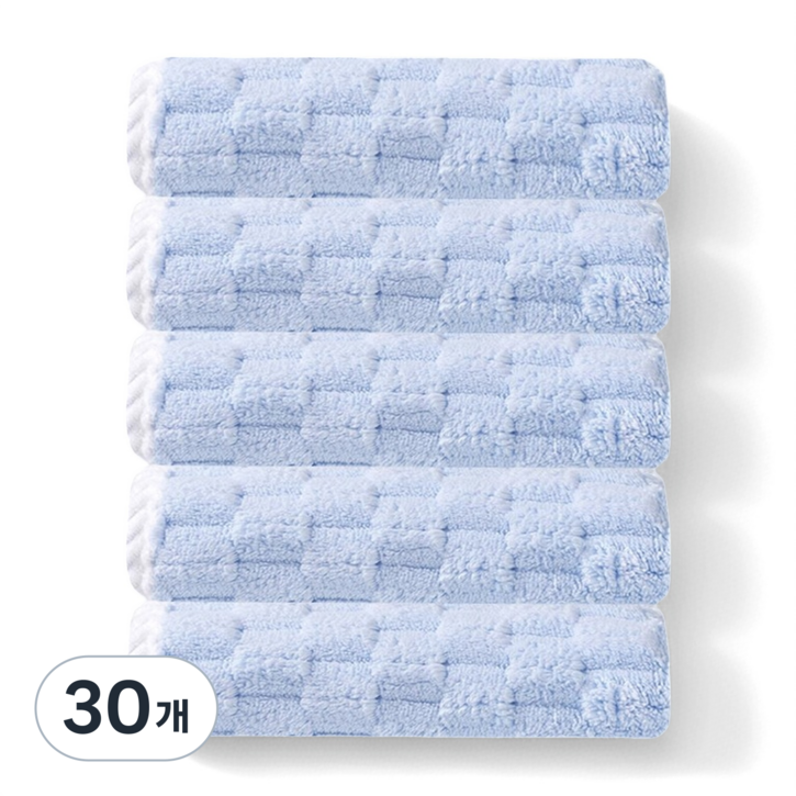 [재고 정리 세일] 융풍 수건 호텔수건 고급 수건 샤워타올 디자인예쁜수건 되게 부드럽다, 30개, 스카이블루
