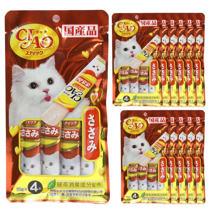 이나바 챠오 츄루스틱 고양이 간식 60g, 닭가슴살, 12개입 이나바 챠오 츄루스틱 고양이 간식 60g, 닭가슴살, 12개입