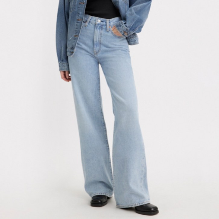 리바이스 여성용 립케이지 와이드 레그 파 앤드 와이드 진 A60810002