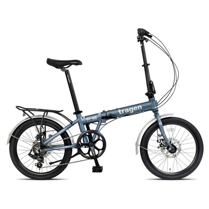 트라젠 7단 알루미늄 디스크 브레이크 접이식 자전거 미니벨로 미조립 TF100, 블루, 150cm