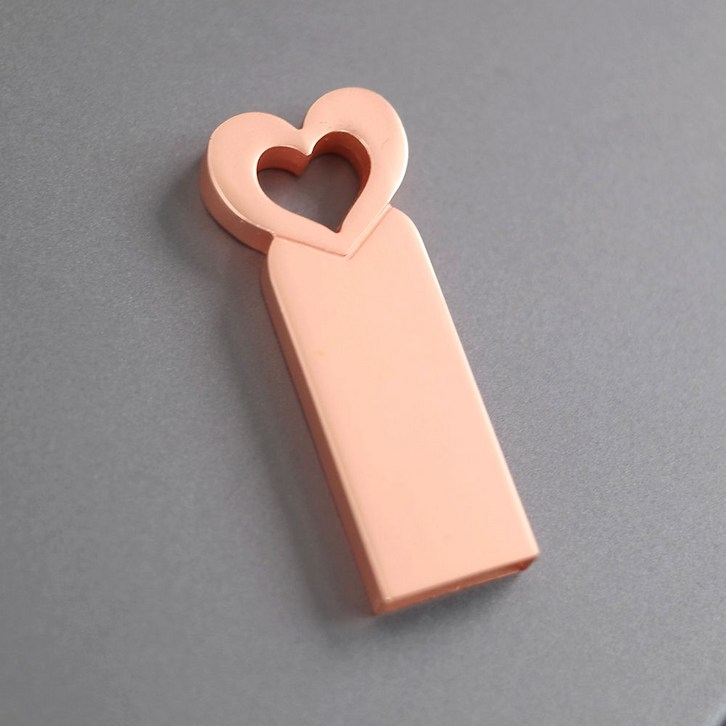 귀여운 메탈 USB 메모리 각인 단체 선물 L10 로즈골드, 1개, 32GB