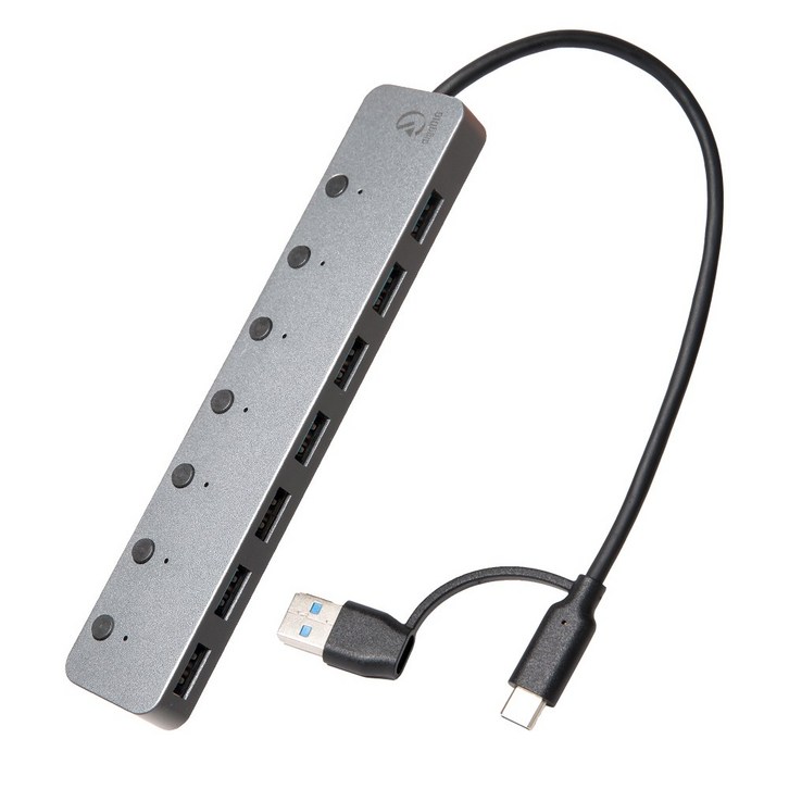 디그딕 스위치 USB 3.0 7포트 허브 C타입 전원포트 제공