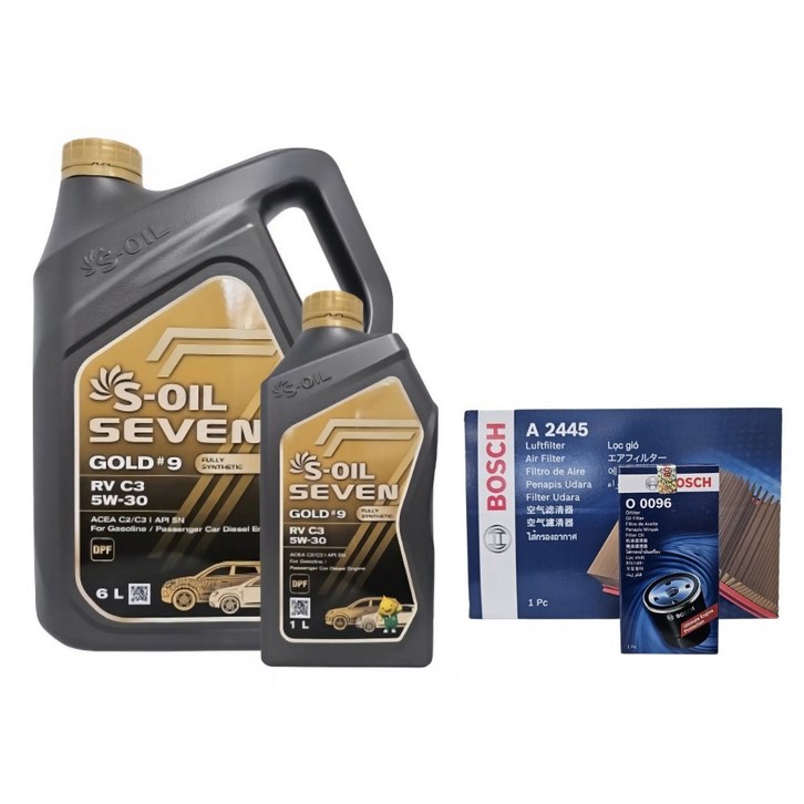 뉴쏘렌토R 디젤 엔진오일 에스오일 세븐골드RV 5W30 7리터 보쉬 세트