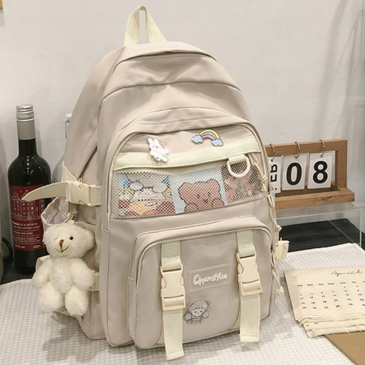 순순몰 캐주얼 학생 가방 데일리 백팩 키링인형 순순몰 캐주얼 학생 가방 데일리 백팩 키링인형