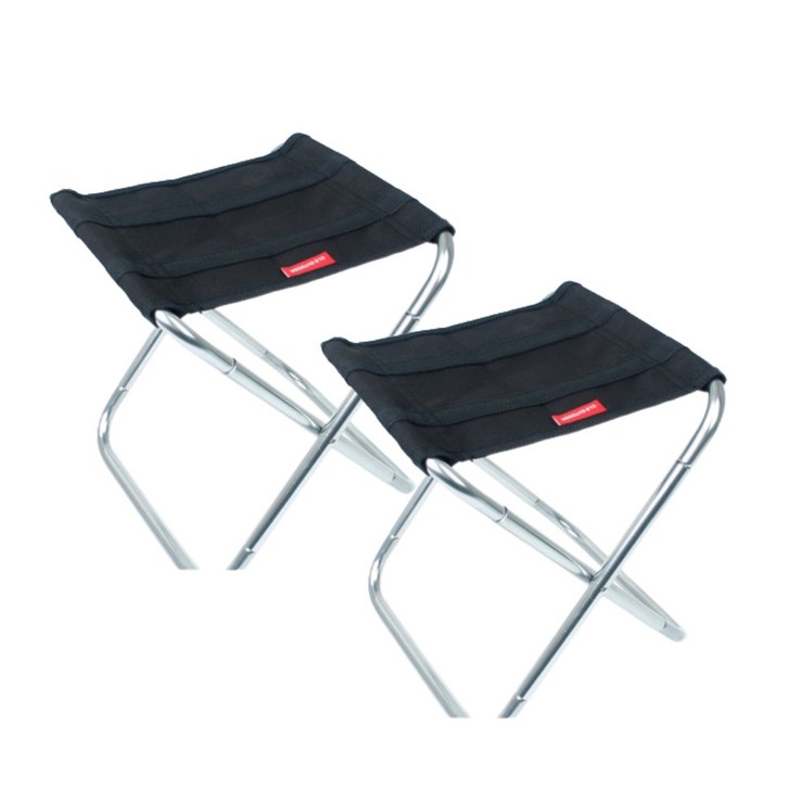 데이즈온샵 가벼운 접이식 간이 의자, 2개세트, 블랙실버11