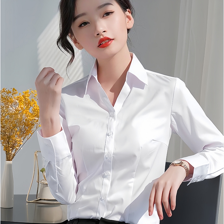 여성 셔츠 스판 남방 블라우스 흰색 스판 카라 정장 셔츠 블라우스 남방 긴팔 빅사이즈 여성 셔츠 스판 남방 블라우스 흰색 스판 카라 정장 셔츠 블라우스 남방 긴팔 빅사이즈
