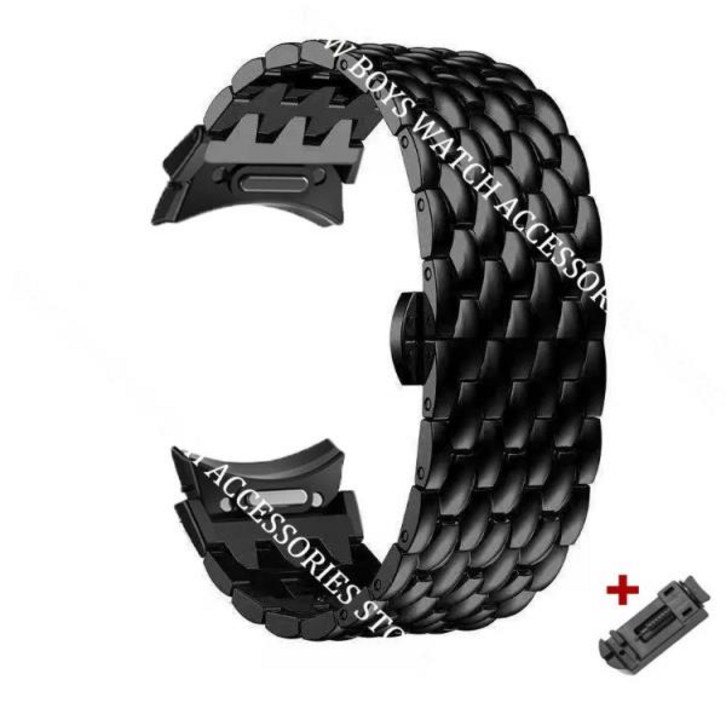 삼성 갤럭시 워치용 퀵 핏 메탈 스트랩, 4, 5 프로용, 갭 없는 밴드, 럭셔리 시계줄, 클래식,