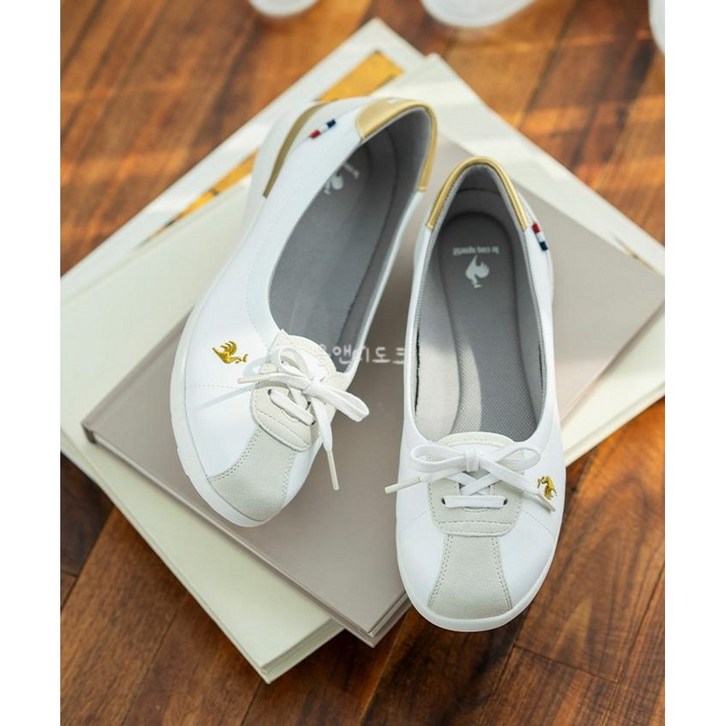 르꼬끄 스포르티프 여성스니커즈 캐주얼화 LCS 몽펠리에 펌프스 화이트 골드  LU5SSN25LZ