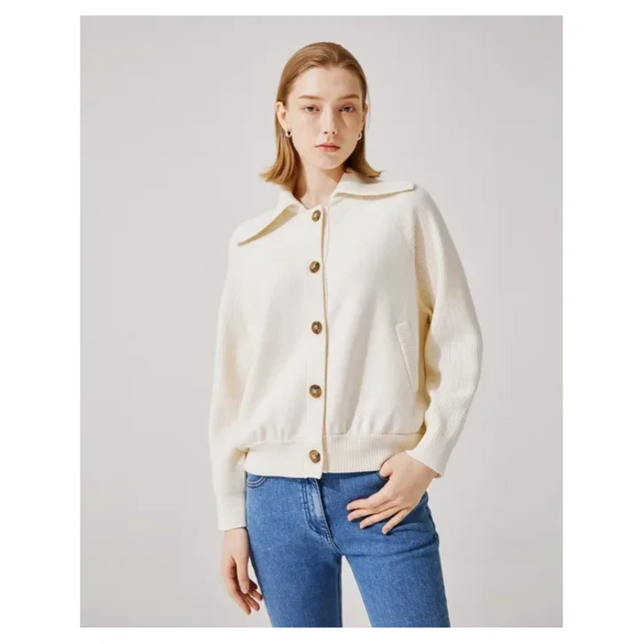 국내백화점 닥스 여성 아이보리 울 가디건 봄신상