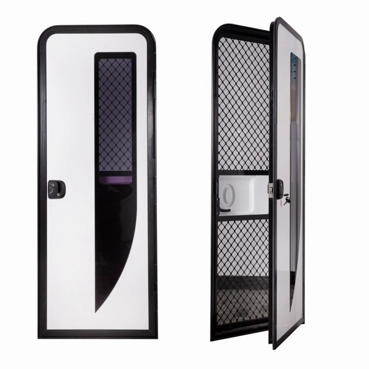 카라반 도어 캠핑카 문 트레일러 RV 출입문 셀프 교체, 1700x620mm블랙프레임우측열림, 1개