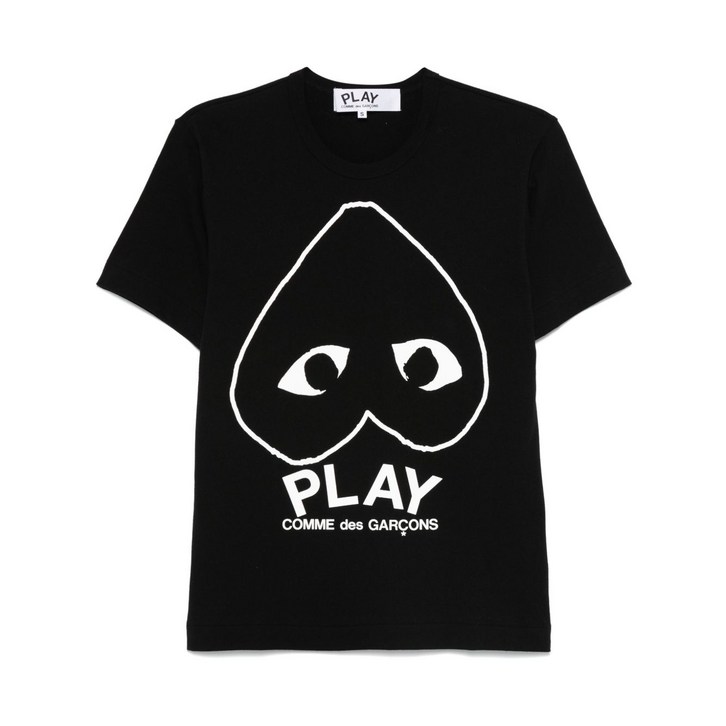 꼼데가르송플레이 로고 프린트 티셔츠