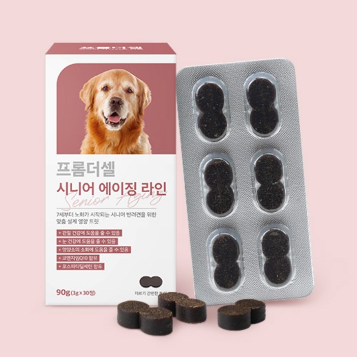 프롬더셀 강아지영양제 관절 피부 백내장 치매 보조제 노견 노령견, 시니어 에이징, 1개, 노령견 영양제 프롬더셀 강아지영양제 관절 피부 백내장 치매 보조제 노견 노령견, 시니어 에이징, 1개, 노령견 영양제