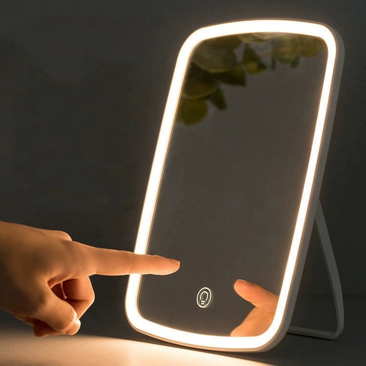 SAHINER 충전식 LED 조명 화장거울, 메이크업 거울