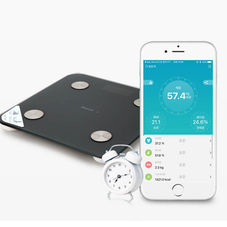아이리버 블랭크 스마트 인바디 블루투스 디지털 체중계 체지방 측정 근육량 SBT220B